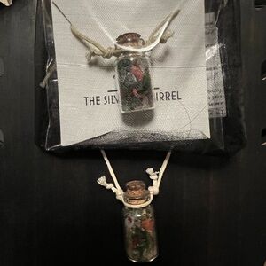 Green and Pink Pendant Necklace spell jar (qty of 1)